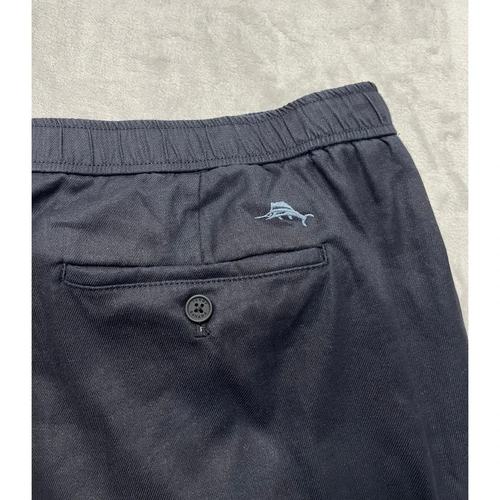 Tommy Bahama Boracay Pants Mens 3XL Big Blue Linen Blend Elastic Waist Trouser